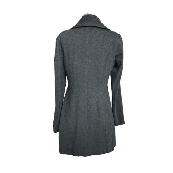 CAbi #648 Ponte Casablanca Knit Trench Coat Double Breasted Charcoal Gray Size S - Picture 3 of 13